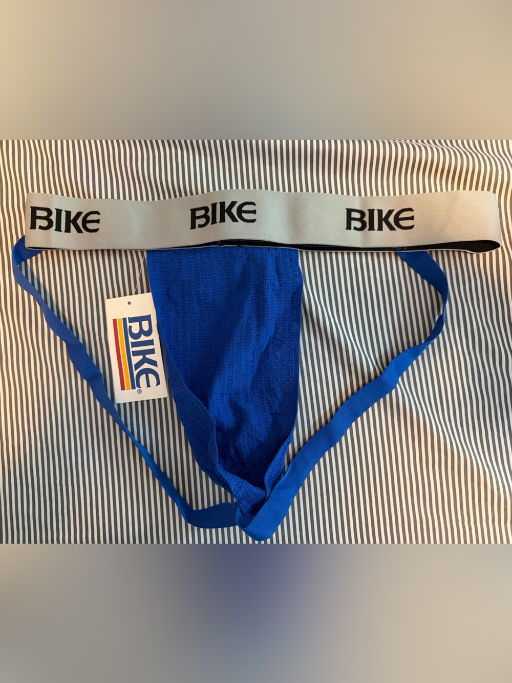BIKE Men's Royal Blue Jockstrap with Branded Waistband new